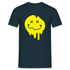 Lustiges Smiley zerlaufenes Emoji T-Shirt - Navy