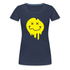 Lustiges Smiley zerlaufenes Emoji Frauen Premium T-Shirt - Navy