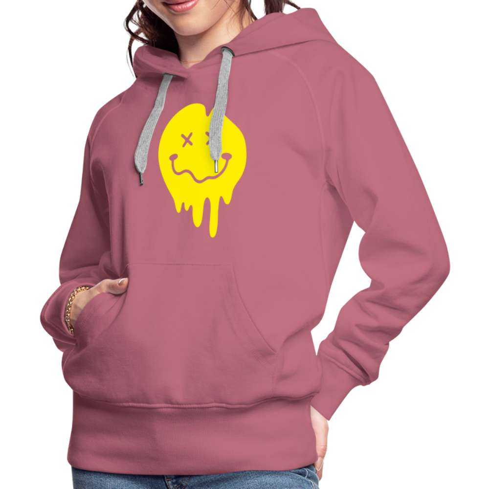 Lustiges Smiley zerlaufenes Emoji Frauen Premium Hoodie - Malve
