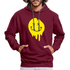 Lustiges Smiley zerlaufenes Emoji Unisex Kontrast-Hoodie - Weinrot/Anthrazit