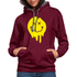 Lustiges Smiley zerlaufenes Emoji Unisex Kontrast-Hoodie - Weinrot/Anthrazit