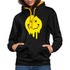 Lustiges Smiley zerlaufenes Emoji Unisex Kontrast-Hoodie - Schwarz/Gold