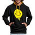 Lustiges Smiley zerlaufenes Emoji Unisex Kontrast-Hoodie - Schwarz/Gold