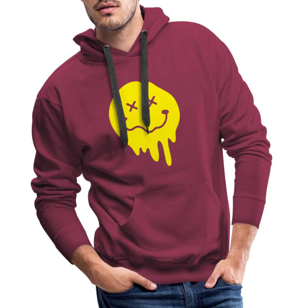 Lustiges Smiley zerlaufenes Emoji Männer Premium Hoodie - Bordeaux