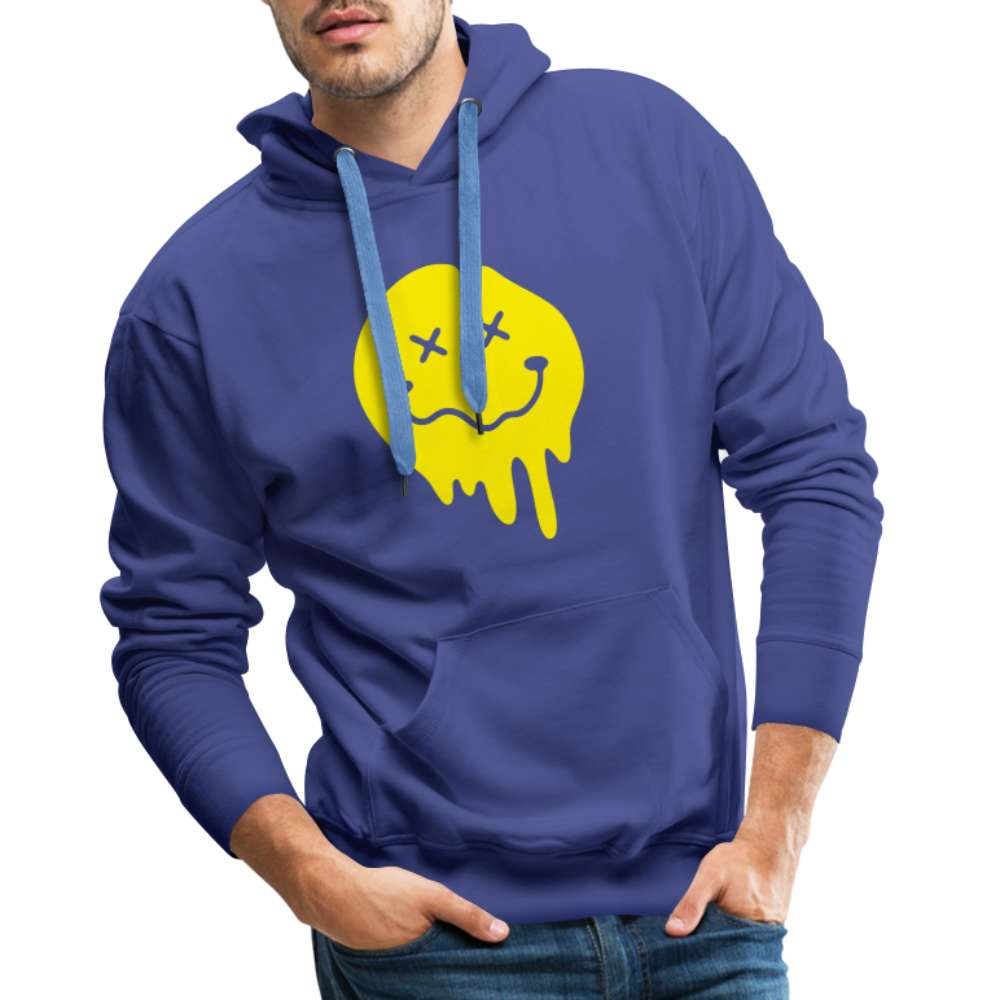 Lustiges Smiley zerlaufenes Emoji Männer Premium Hoodie - Königsblau