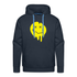 Lustiges Smiley zerlaufenes Emoji Männer Premium Hoodie - Navy