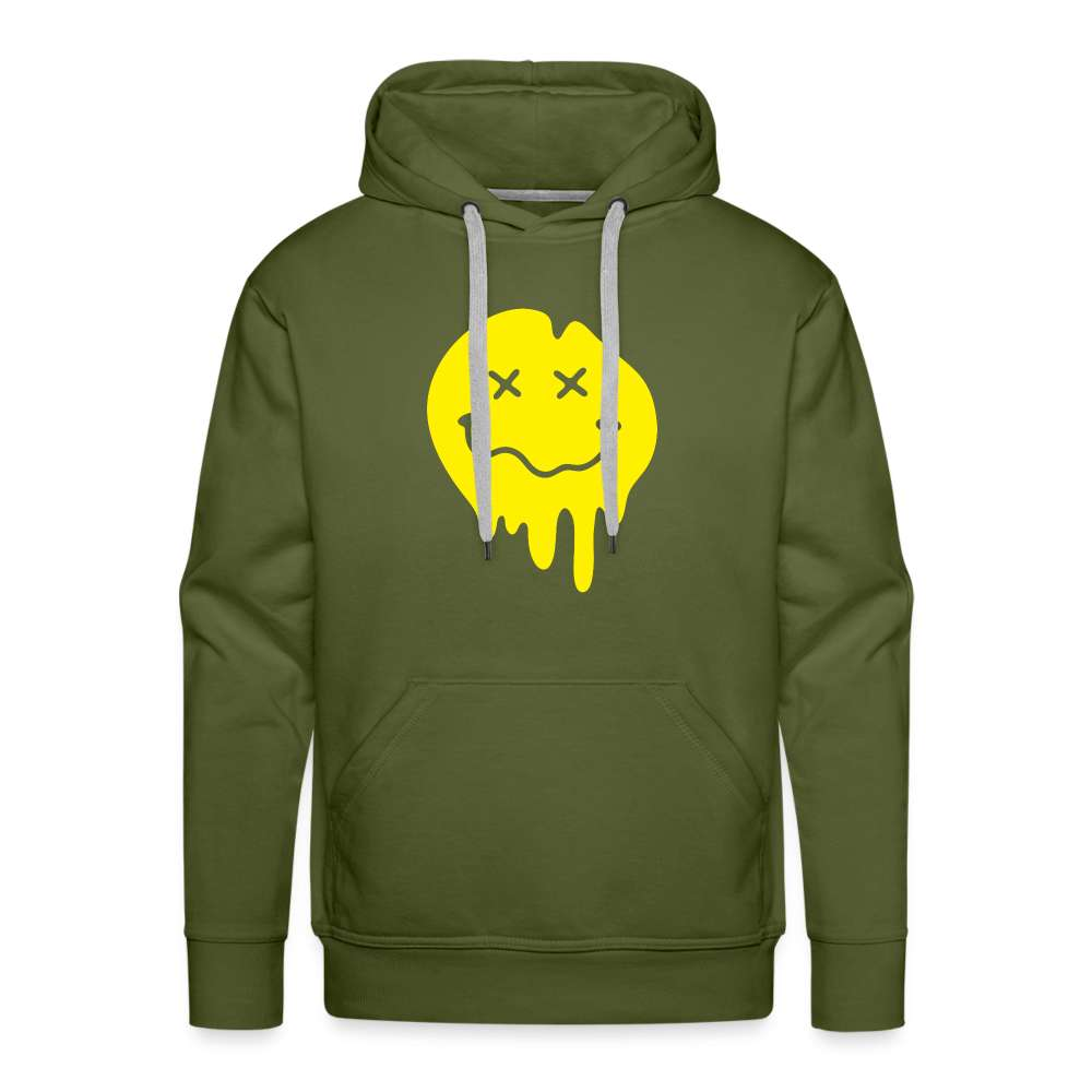 Lustiges Smiley zerlaufenes Emoji Männer Premium Hoodie - Olivgrün