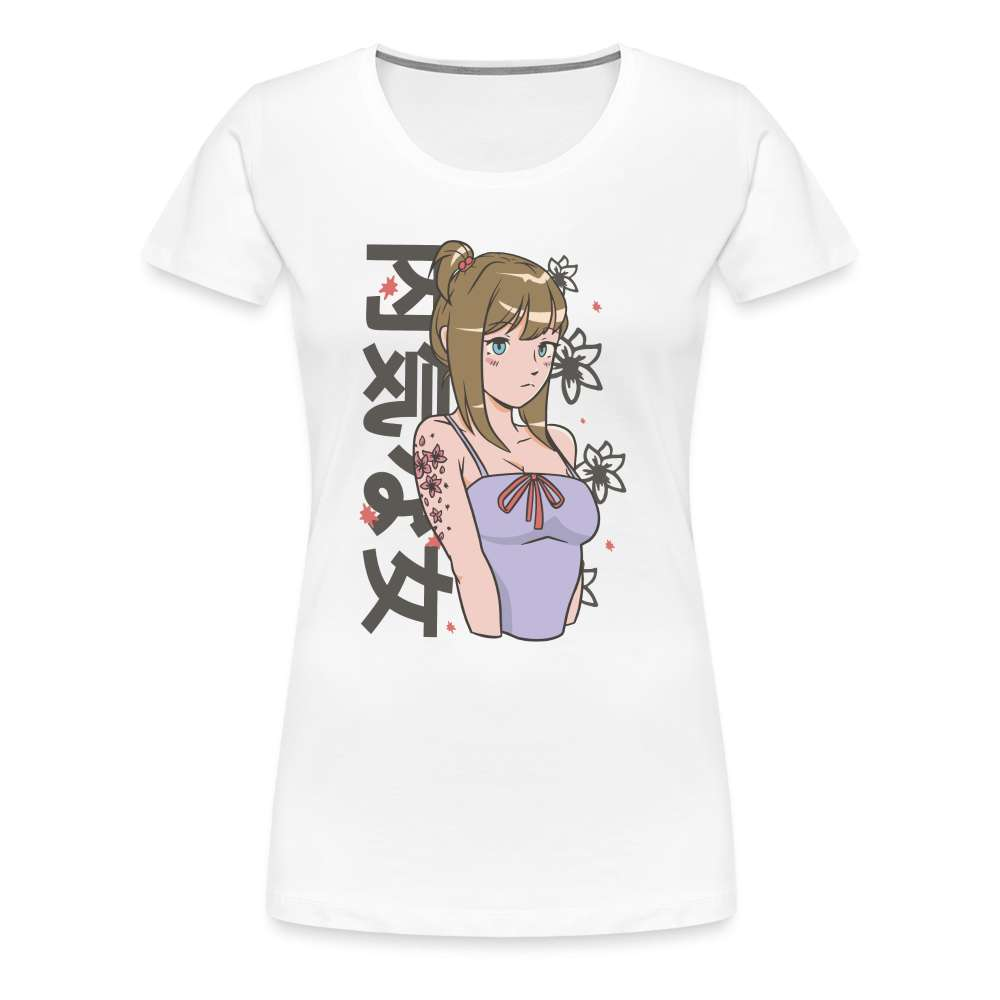 Japanisches Anime Frauen Premium T-Shirt - weiß