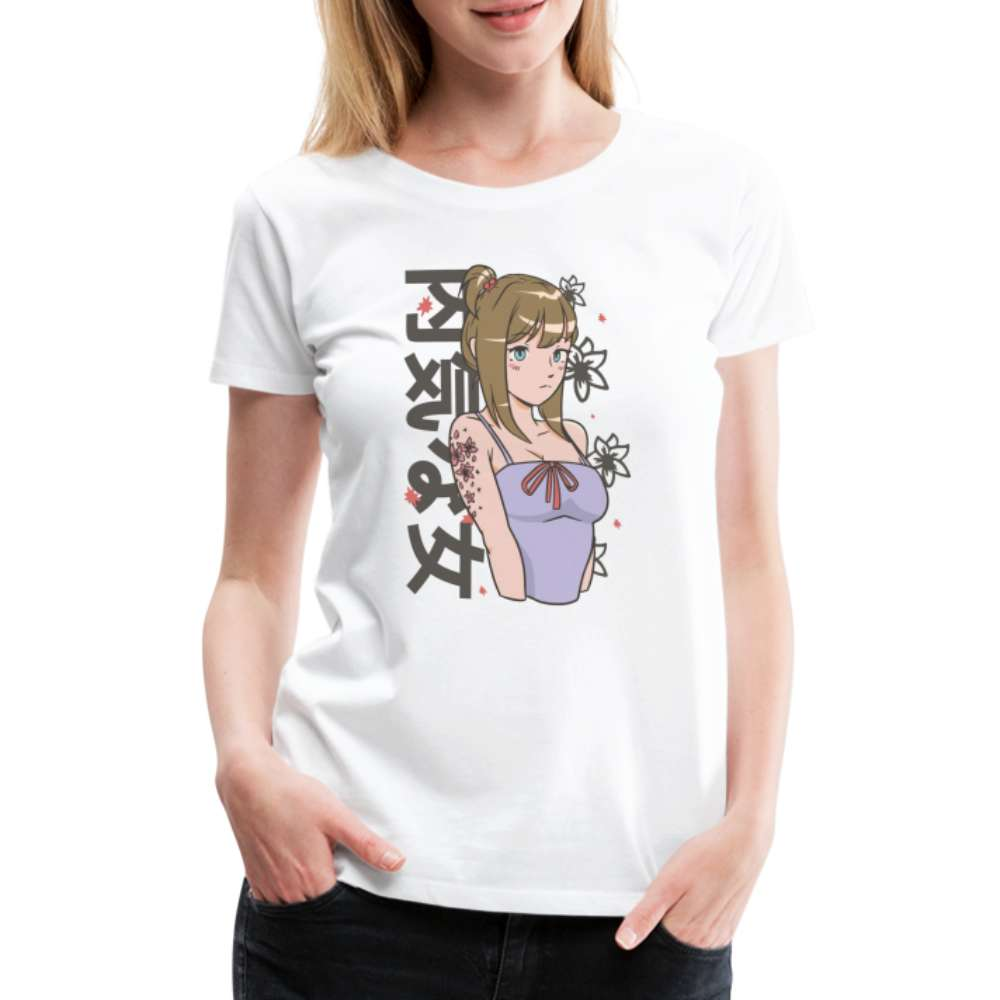 Japanisches Anime Frauen Premium T-Shirt - weiß