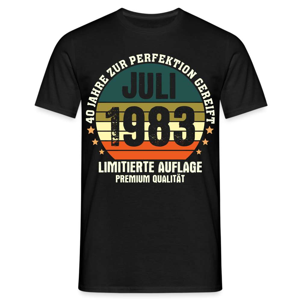 40. Geburtstag 1983 Limitierte Auflage Premium Qualität Geschenk T-Shirt - Schwarz