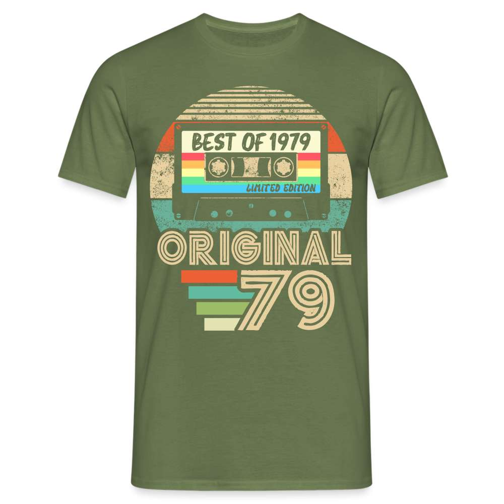 44. Geburtstag Best Of 1979 Retro Kassette Geschenk T-Shirt - Militärgrün