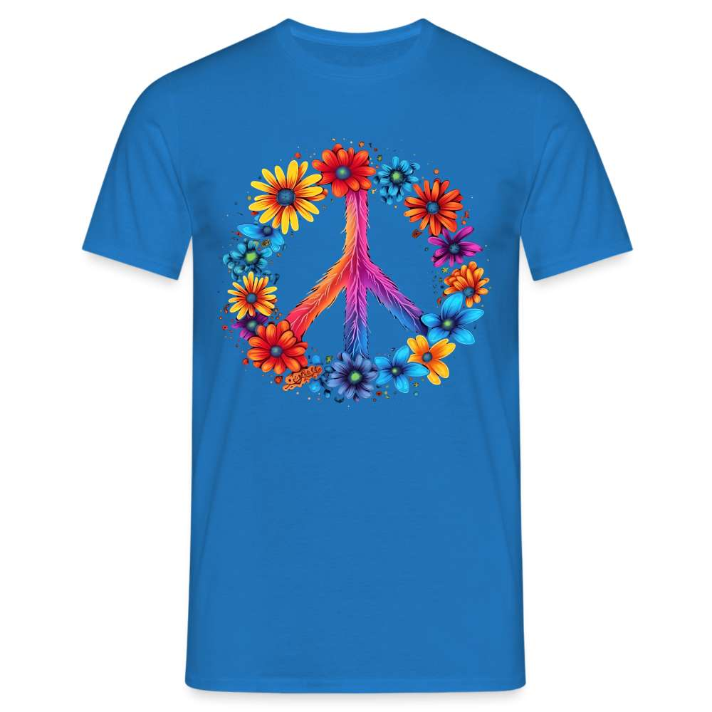 Peace Love Hippie Blumen Unisex T-Shirt - Royalblau