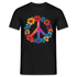 Peace Love Hippie Blumen Unisex T-Shirt - Schwarz