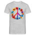 Peace Love Hippie Blumen Unisex T-Shirt - Grau meliert