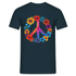 Peace Love Hippie Blumen Unisex T-Shirt - Navy