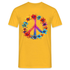 Peace Love Hippie Blumen Unisex T-Shirt - Gelb