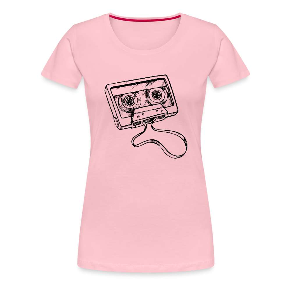 Musik Kassette 80s 90s Style Retro Vintage Frauen Premium T-Shirt - Hellrosa