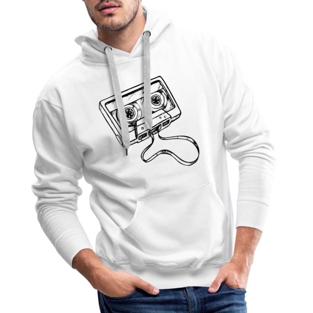 Musik Kassette 80s 90s Style Retro Vintage Premium Hoodie - weiß