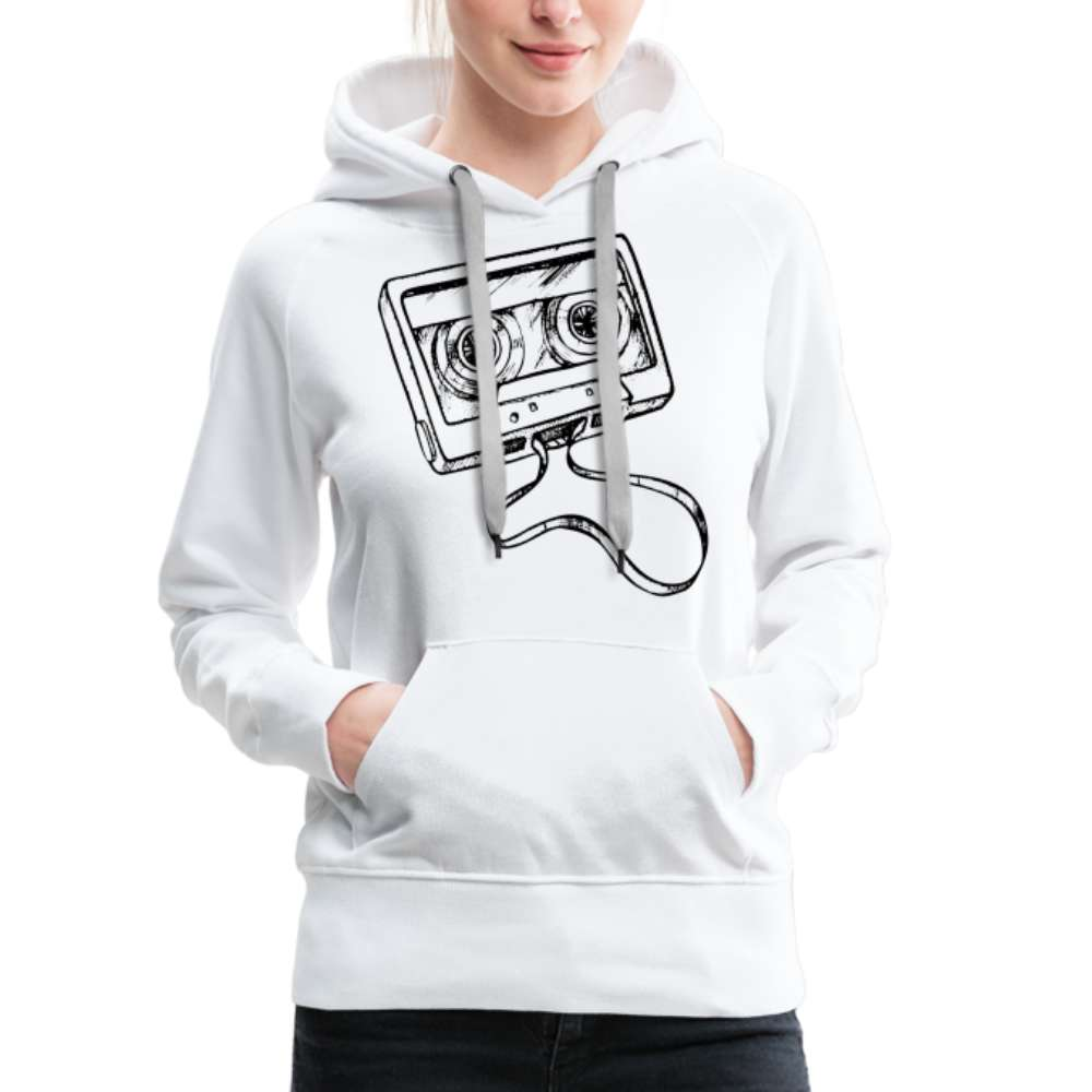 Musik Kassette 80s 90s Style Retro Vintage Frauen Premium Hoodie - weiß