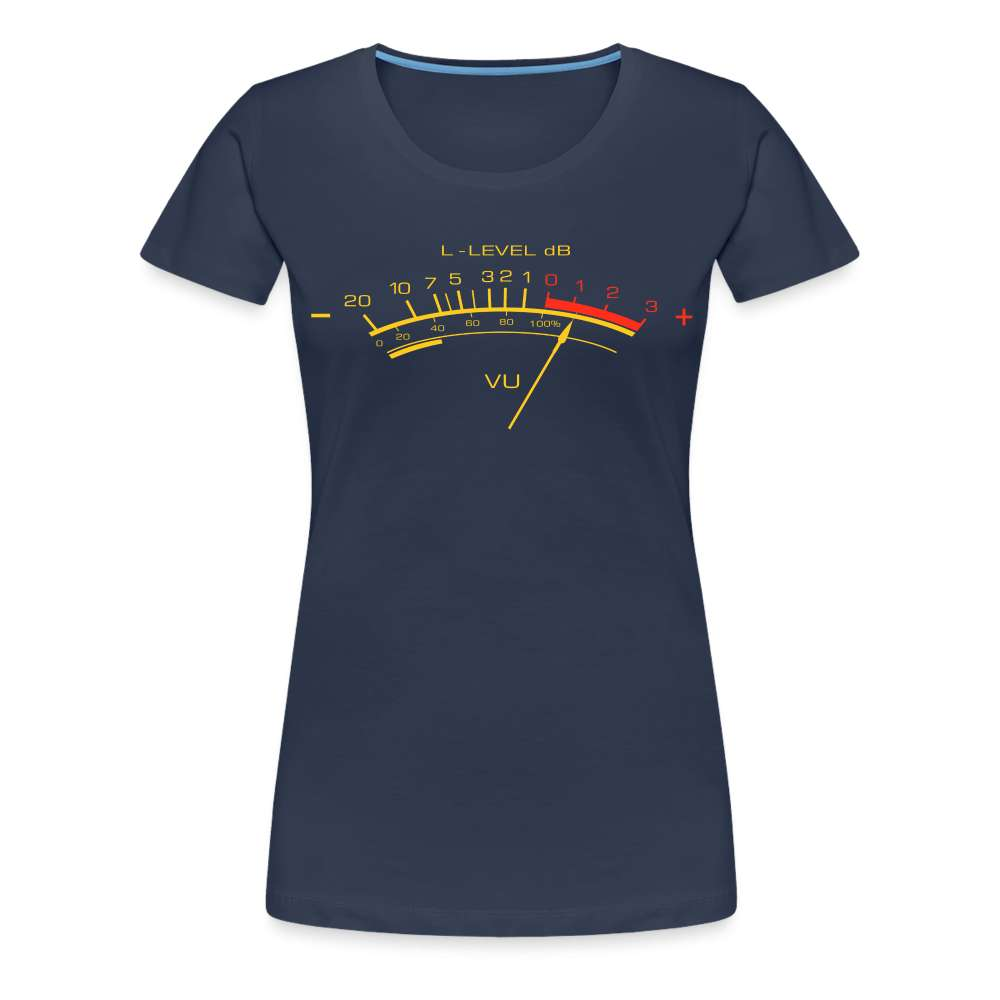 VU Meter - Analoger VU Meter - Musik Verstärker -  Frauen Premium T-Shirt - Navy