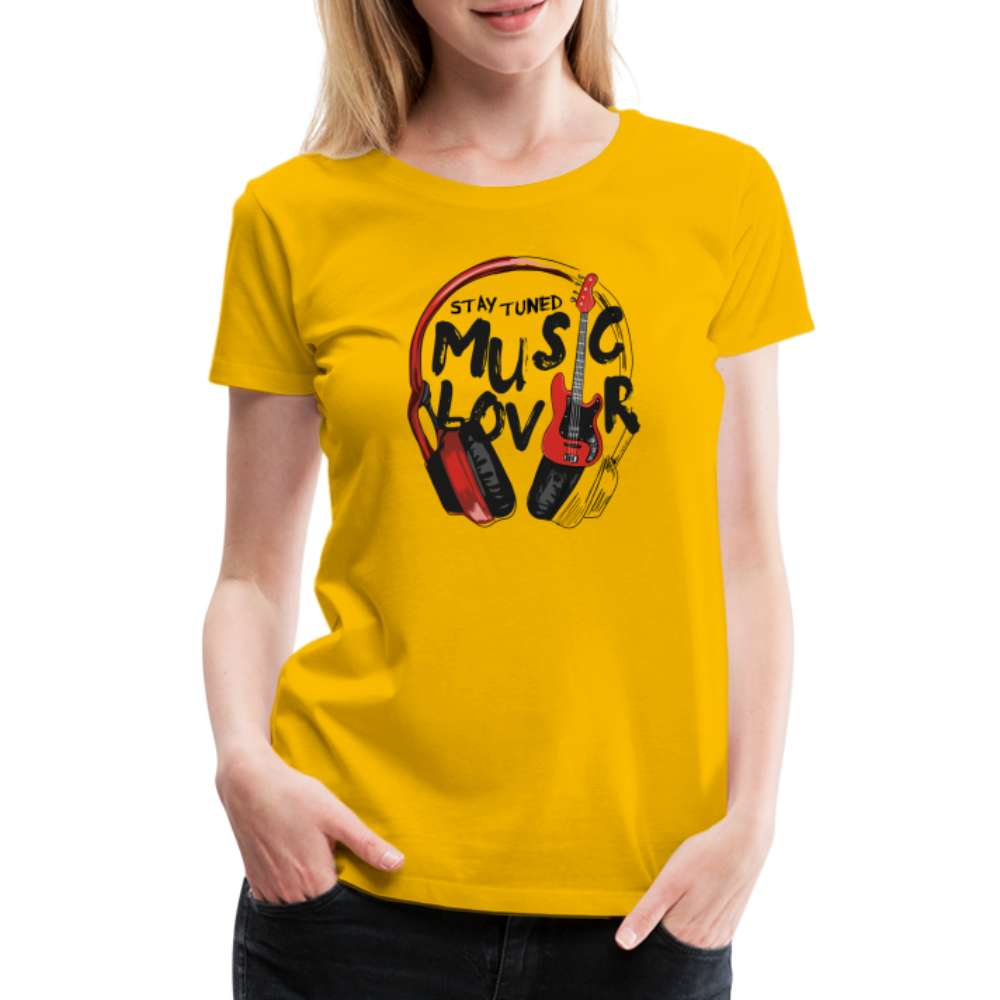 Musik Liebhaber - Kopfhörer Gitarre - Stay Tuned Frauen Premium T-Shirt - Sonnengelb