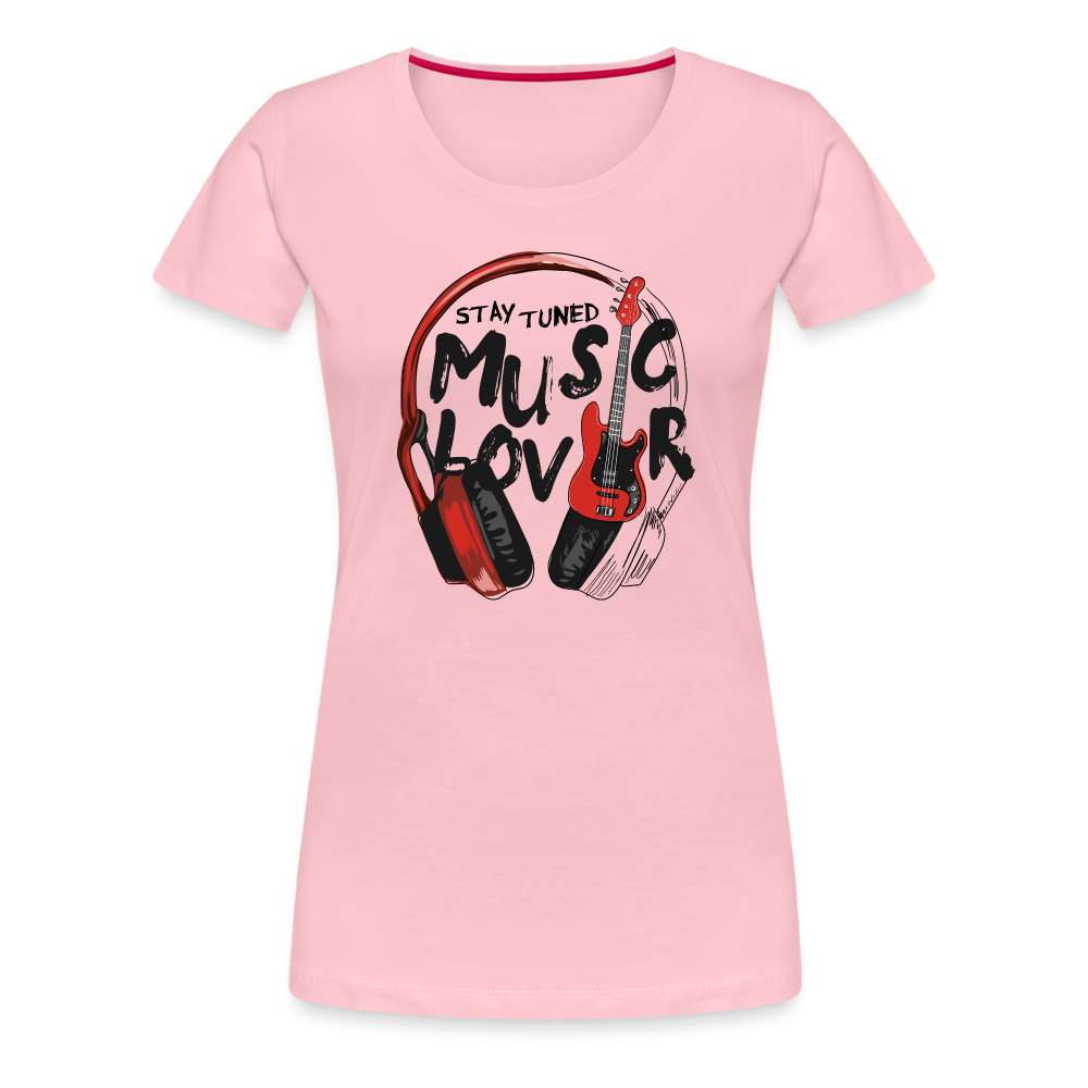 Musik Liebhaber - Kopfhörer Gitarre - Stay Tuned Frauen Premium T-Shirt - Hellrosa