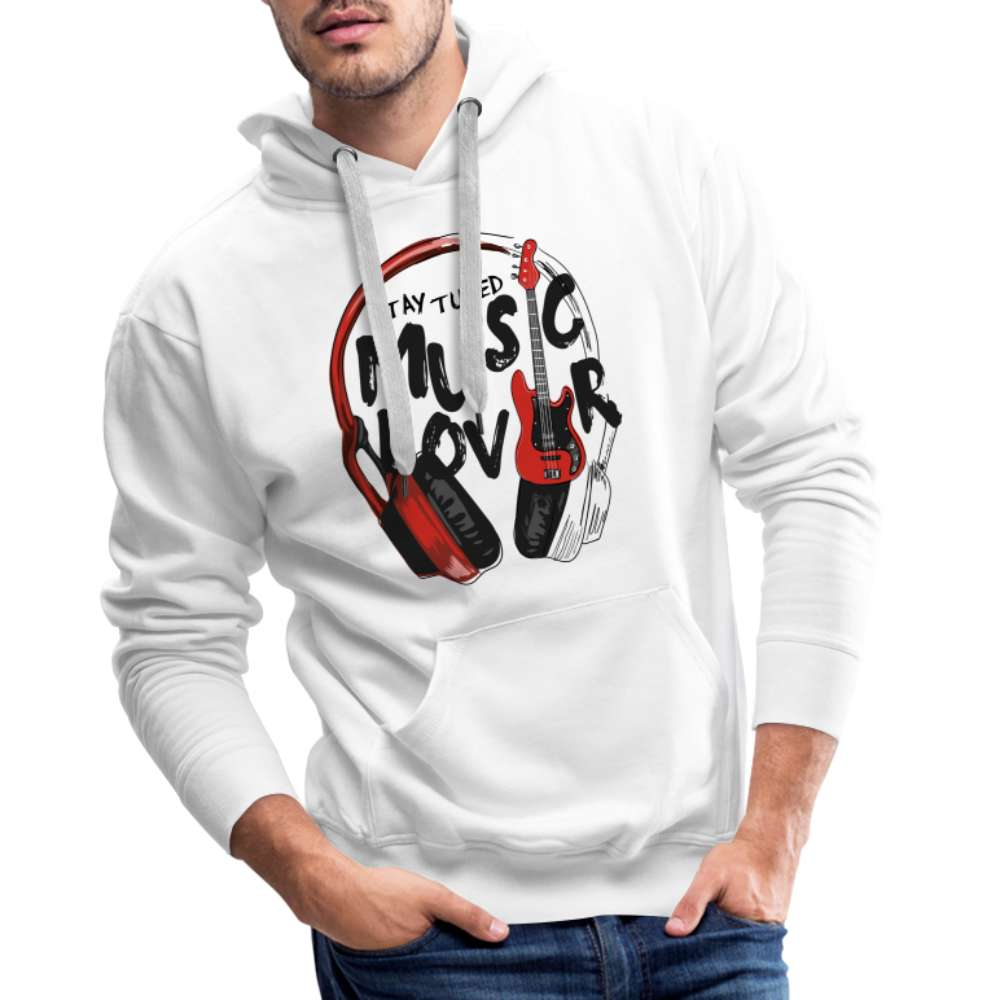 Musik Liebhaber - Kopfhörer Gitarre - Stay Tuned Männer Premium Hoodie - weiß