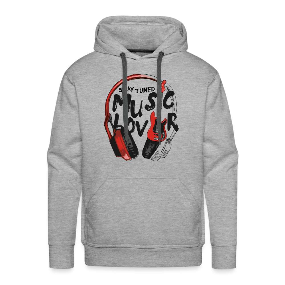 Musik Liebhaber - Kopfhörer Gitarre - Stay Tuned Männer Premium Hoodie - Grau meliert