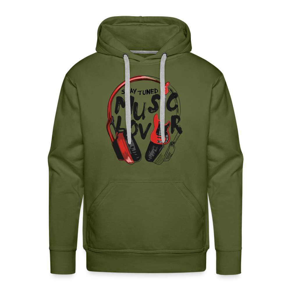 Musik Liebhaber - Kopfhörer Gitarre - Stay Tuned Männer Premium Hoodie - Olivgrün