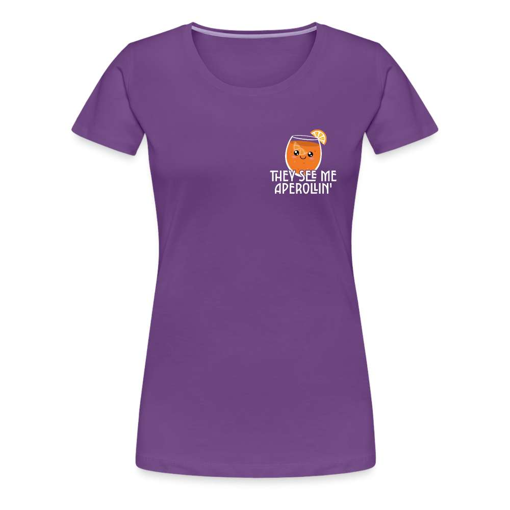 They see me Aperollin'. Sommergetränk 2023 Aperol Spritz Fan T-Shirt - Lila