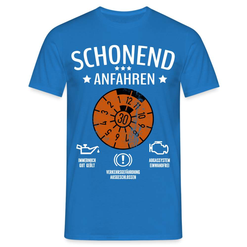 30. Geburtstag TÜV Schonend Anfahren Mechaniker Geburtstags Geschenk T-Shirt - Royalblau