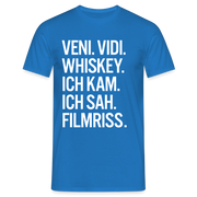 Veni Vidi Whiskey - Ich Kam Ich Sah Filmriss Lustiges T-Shirt - Royalblau