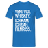 Veni Vidi Whiskey - Ich Kam Ich Sah Filmriss Lustiges T-Shirt - Royalblau