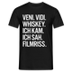 Veni Vidi Whiskey - Ich Kam Ich Sah Filmriss Lustiges T-Shirt - Schwarz