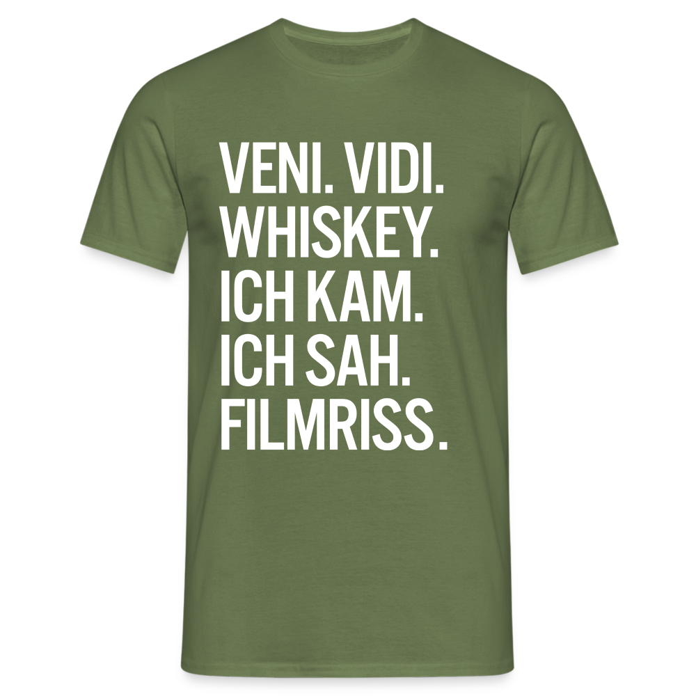 Veni Vidi Whiskey - Ich Kam Ich Sah Filmriss Lustiges T-Shirt - Militärgrün