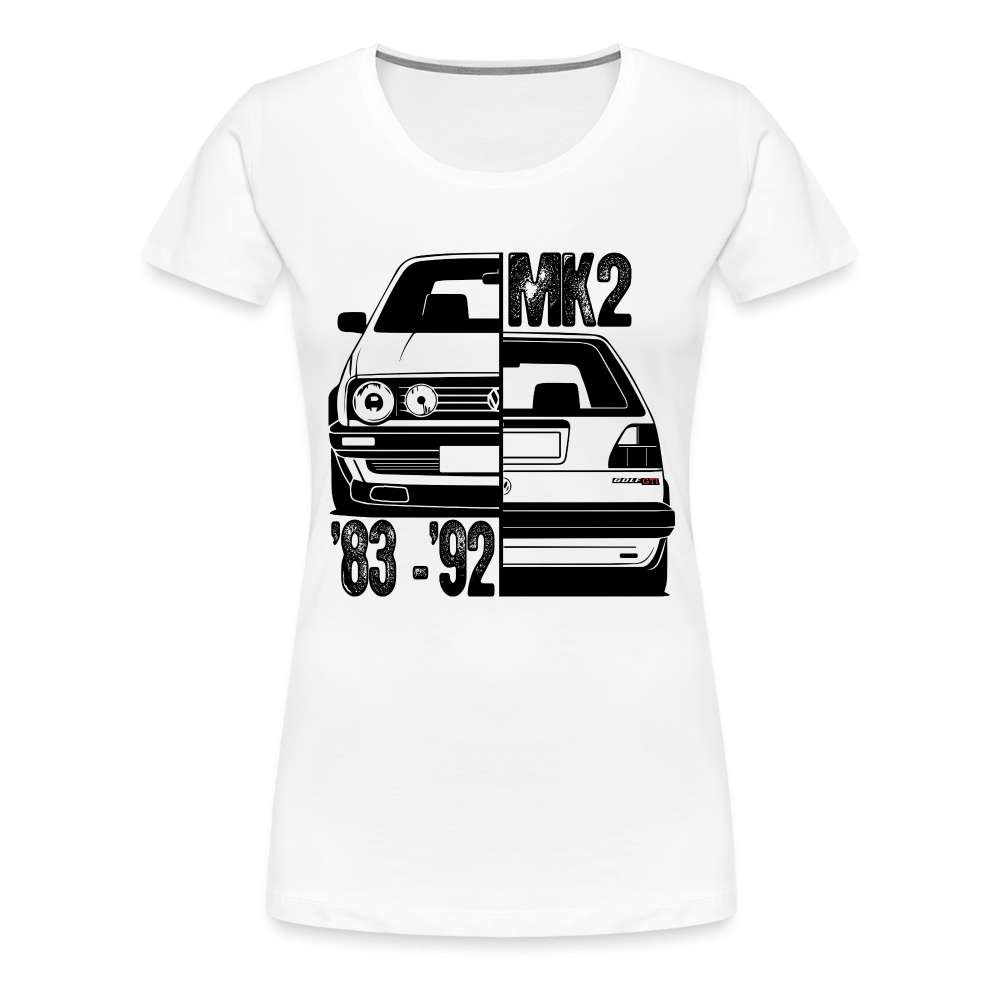Golf MK2 GTI Fan Shirt Retro Auto Kult Auto Frauen Premium T-Shirt - weiß
