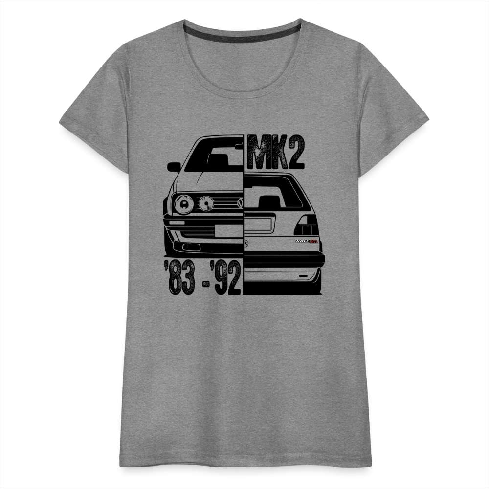 Golf MK2 GTI Fan Shirt Retro Auto Kult Auto Frauen Premium T-Shirt - Grau meliert