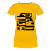 Golf MK2 GTI Fan Shirt Retro Auto Kult Auto Frauen Premium T-Shirt - Sonnengelb