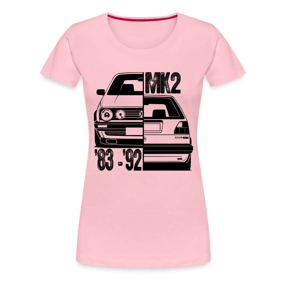 Golf MK2 GTI Fan Shirt Retro Auto Kult Auto Frauen Premium T-Shirt - Hellrosa