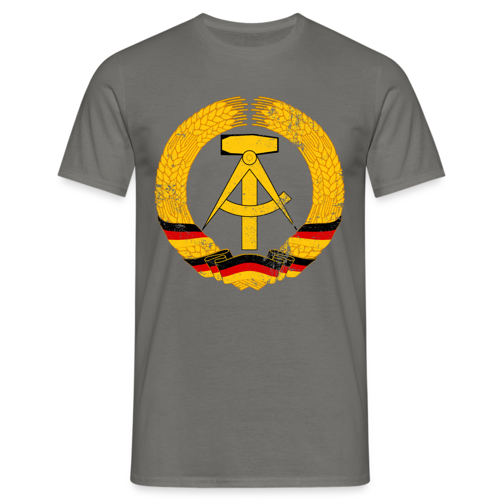 DDR Nostalgie Ostalgie Shirt Hammer Zirkel Ehrenkranz T-Shirt - Graphit