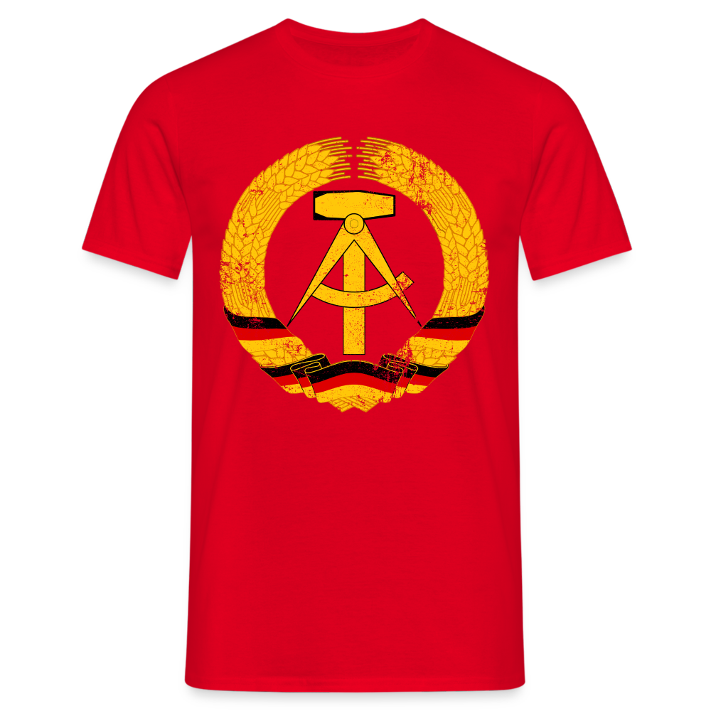 DDR Nostalgie Ostalgie Shirt Hammer Zirkel Ehrenkranz T-Shirt - Rot