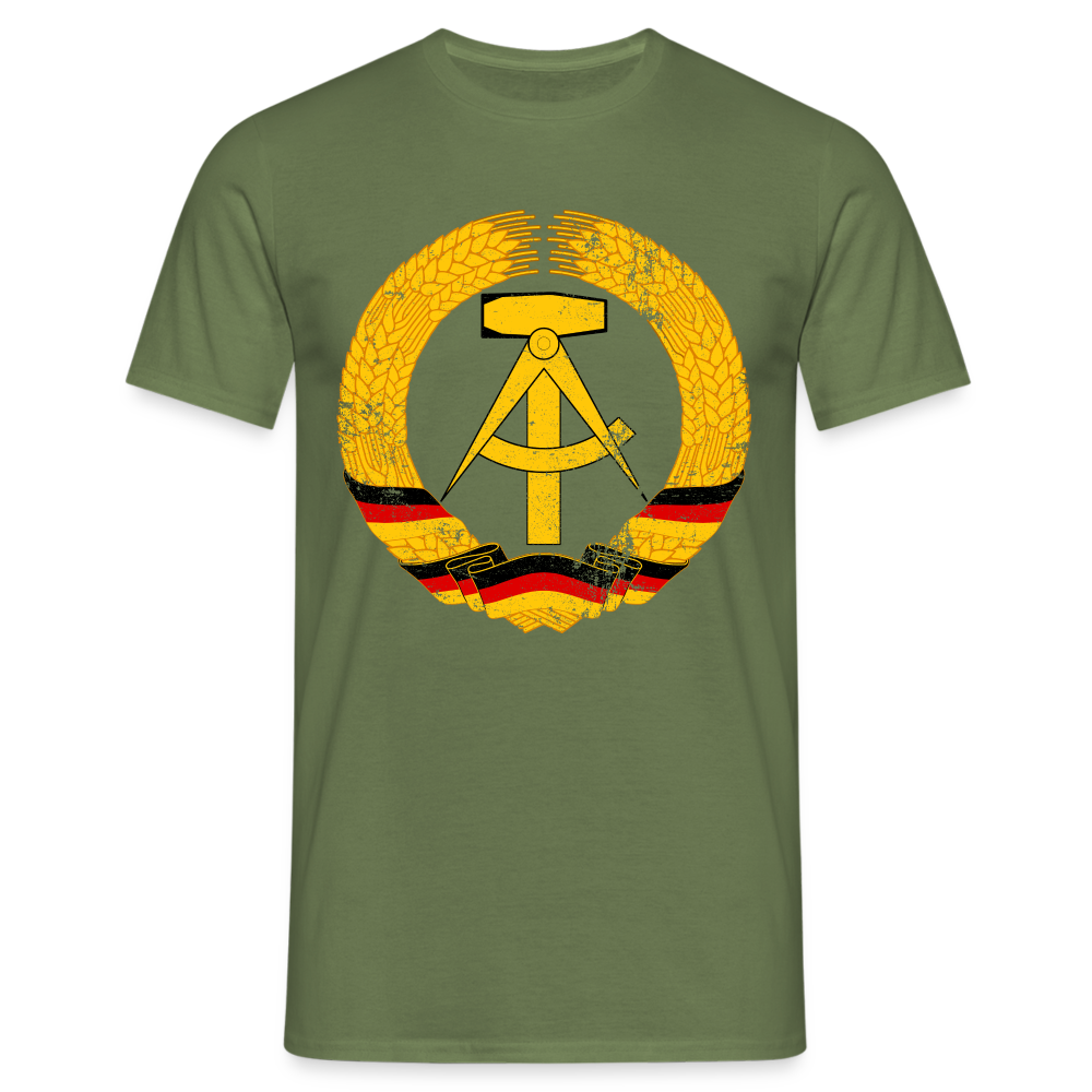 DDR Nostalgie Ostalgie Shirt Hammer Zirkel Ehrenkranz T-Shirt - Militärgrün