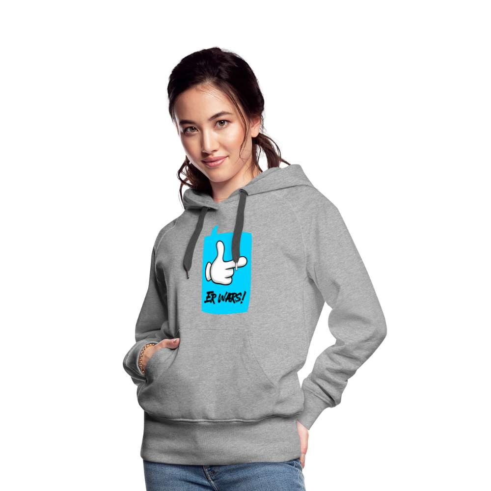 Comic Hand - Er Wars Lustiger Frauen Premium Hoodie - Grau meliert