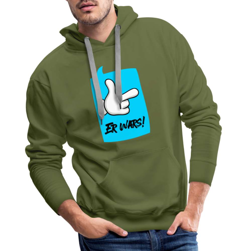 Comic Hand - Er Wars Lustiger Herren Premium Hoodie - Olivgrün