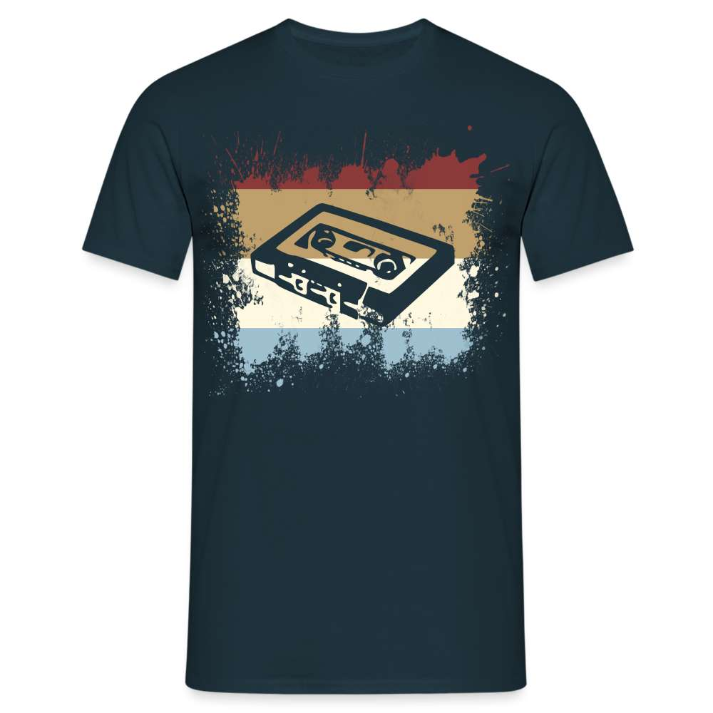 Retro Style Oldschool Tape Kassette Vintage Mixtape T-Shirt - Navy
