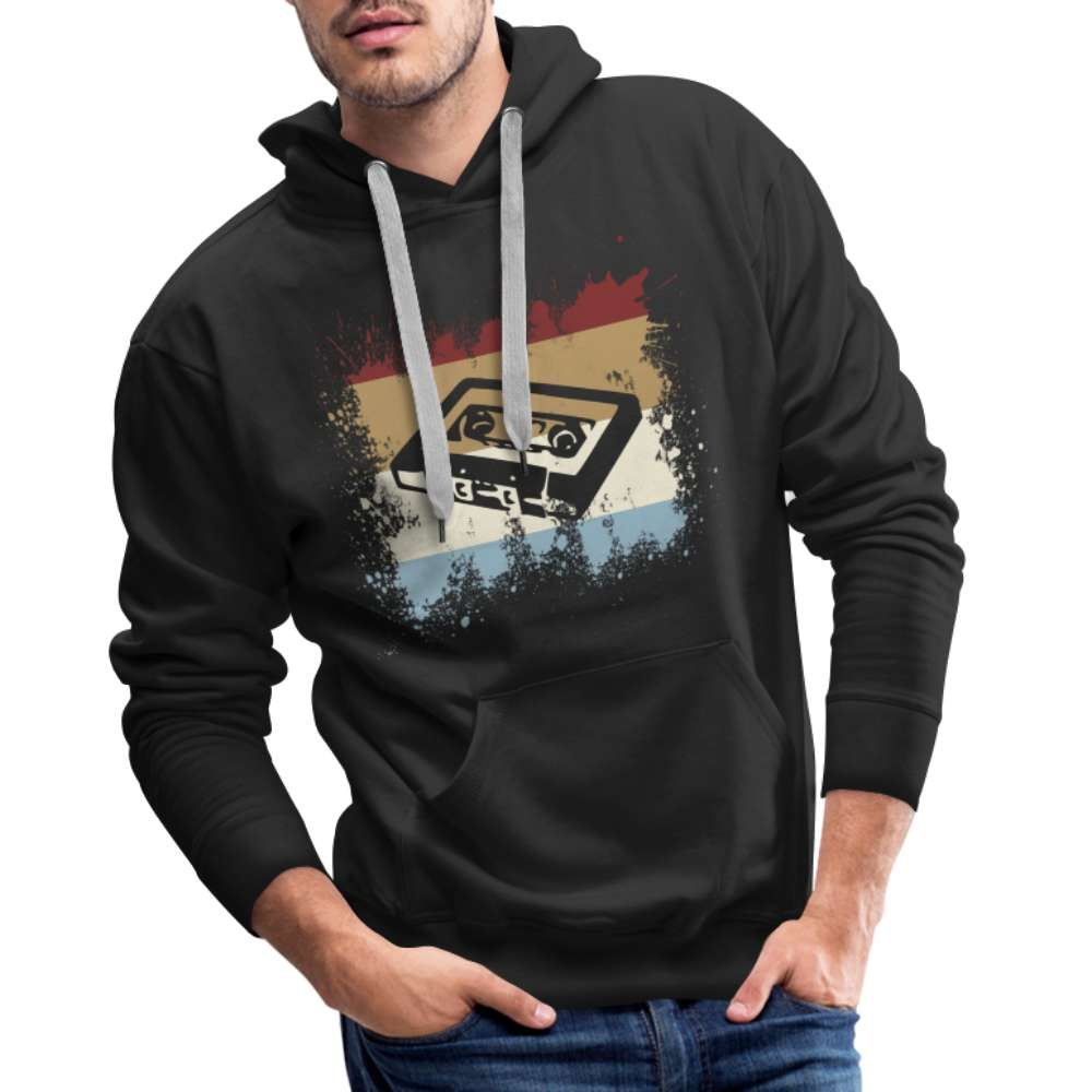 Retro Style Oldschool Tape Kassette Vintage Mixtape Herren Premium Hoodie - Schwarz