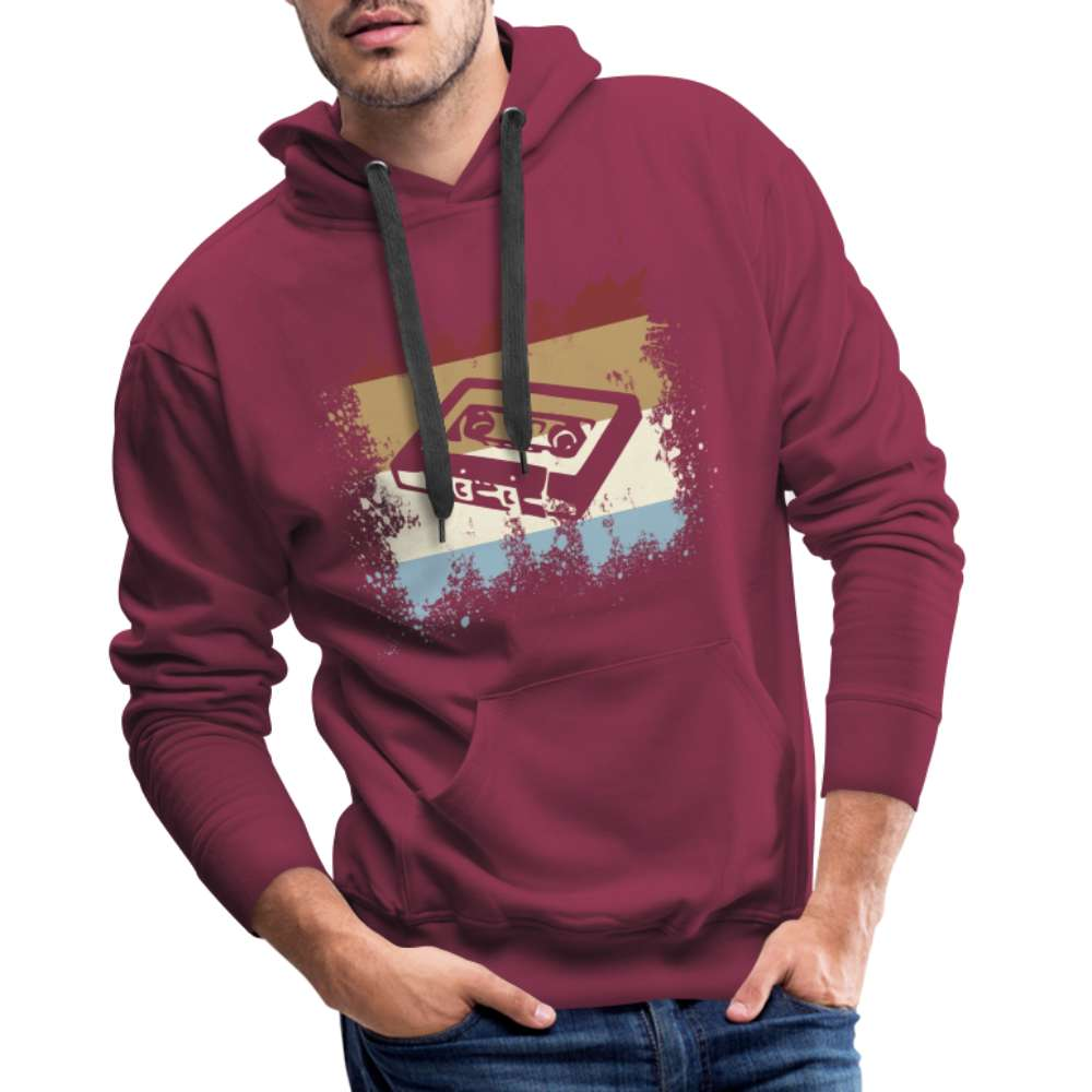 Retro Style Oldschool Tape Kassette Vintage Mixtape Herren Premium Hoodie - Bordeaux