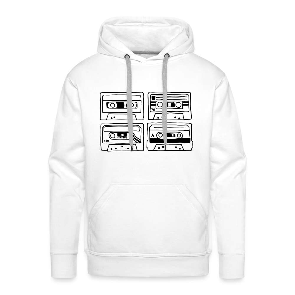 Retro Musik Kassette Tape Herren Premium Hoodie - weiß