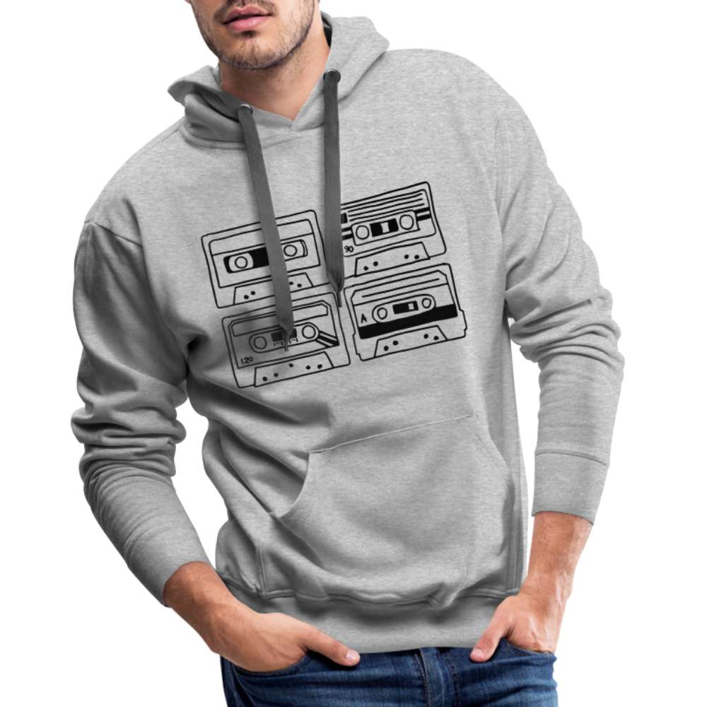 Retro Musik Kassette Tape Herren Premium Hoodie - Grau meliert