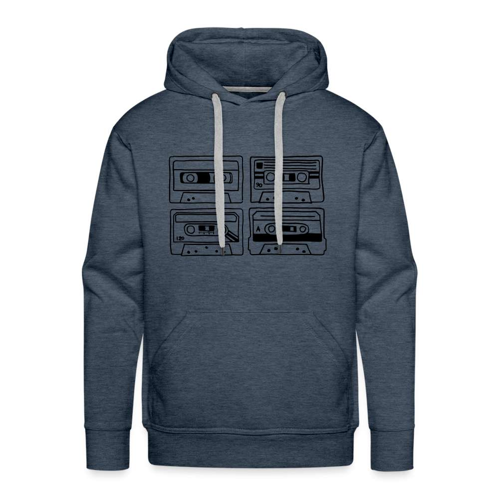 Retro Musik Kassette Tape Herren Premium Hoodie - Jeansblau